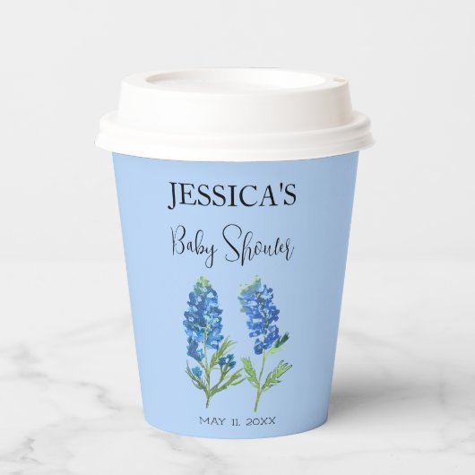 Bluebonnets Flowers Texas Baby shower Meisje Papieren Bekers (Voorkant)
