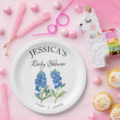 Bluebonnets Flowers Texas Baby shower Meisje Papieren Bordje (Feest)