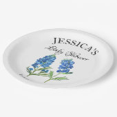 Bluebonnets Flowers Texas Baby shower Meisje Papieren Bordje (Gekanteld)