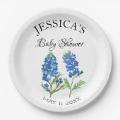 Bluebonnets Flowers Texas Baby shower Meisje Papieren Bordje (Voorkant)