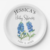Bluebonnets Flowers Texas Baby shower Meisje Papieren Bordje (Voorkant)