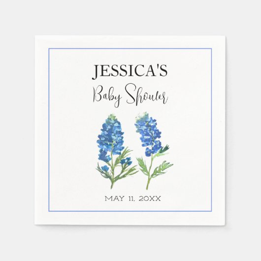 Bluebonnets Flowers Texas Baby shower Meisje Servet (Voorkant)