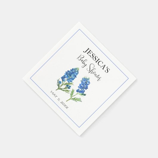 Bluebonnets Flowers Texas Baby shower Meisje Servet (Hoek)
