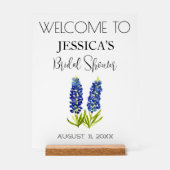 Bluebonnets Flowers Vrijgezellenfeest Welkomstbord Acryl Bord (Voorkant)