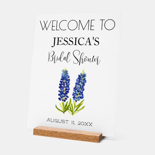 Bluebonnets Flowers Vrijgezellenfeest Welkomstbord Acryl Bord (Hoek)