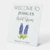 Bluebonnets Flowers Vrijgezellenfeest Welkomstbord Reclamebord Met Voetstuk (Voorkant)