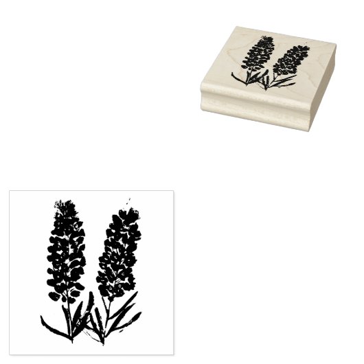 Bluebonnets Flowers Wildbloemen Lupine Texas Rubberstempel (Gestempeld)