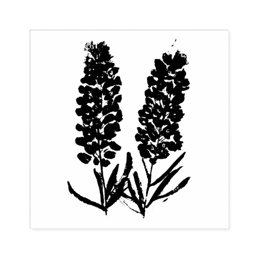 Bluebonnets Flowers Wildbloemen Lupine Texas Rubberstempel (Afrduk)