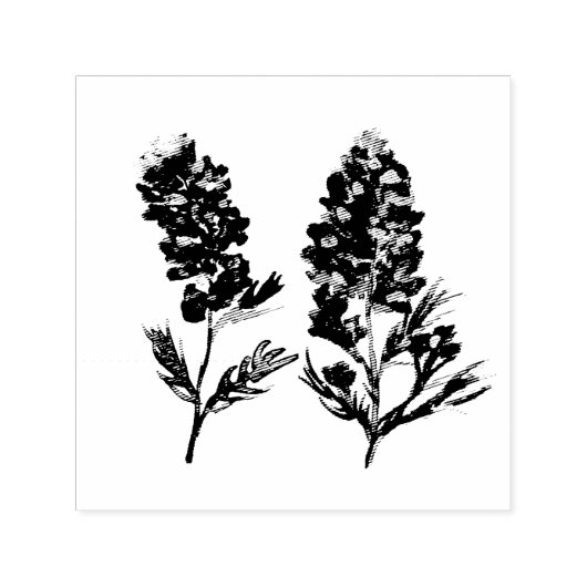 Bluebonnets Flowers Wildbloemen Lupine Texas Zelfinktende Stempel (Design)