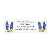 Bluebonnets Funeral Texas Staatsbloem Aquarel Etiket (Voorkant)
