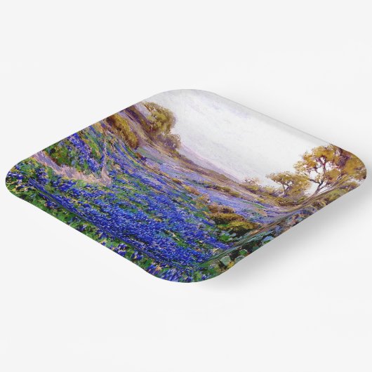 Bluebonnets in Twilight, ten noorden van San Anton Papieren Bordje (Gebogen)