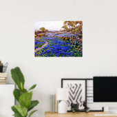 Bluebonnets in Twilight ten noorden van San Antoni Poster (Thuiskantoor)