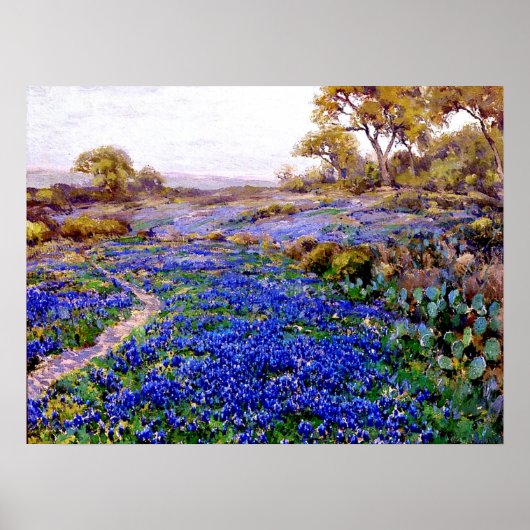 Bluebonnets in Twilight ten noorden van San Antoni Poster (Voorkant)