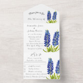 Bluebonnets Lupine Blue Waterverf Texaanse bruilof All In One Uitnodiging (Binnen)