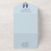 Bluebonnets Lupine Waterverf Texas Wedding All In One Uitnodiging (Buitenkant)