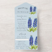 Bluebonnets Lupine Waterverf Texas Wedding All In One Uitnodiging (Binnen)