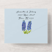 Bluebonnets Lupine Waterverf Texas Wedding All In One Uitnodiging (Achterkant)
