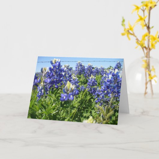 Bluebonnets Notecard Kaart (Gele Bloem)