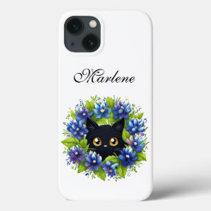 Bluebonnets Schattige Cat Texas Bloemenpatroon Case-Mate iPhone Case