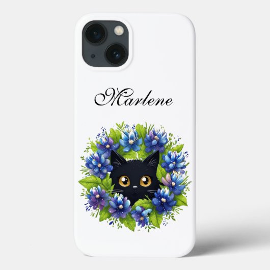Bluebonnets Schattige Cat Texas Bloemenpatroon Case-Mate iPhone Case (Achterkant)