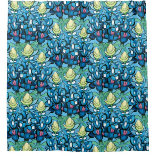 Bluebonnets Shower Curtain Douchegordijn (Voorkant)