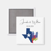 Bluebonnets Texaanse waterverf Bloemen Bruiloft Magneet (Voorkant / Achterkant)