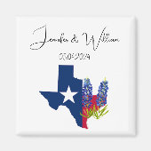 Bluebonnets Texaanse waterverf Bloemen Bruiloft Magneet (Voorkant)