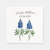 Bluebonnets Texaanse waterverf Bloemen Bruiloft Servet (Voorkant)