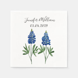 Bluebonnets Texaanse waterverf Bloemen Bruiloft Servet