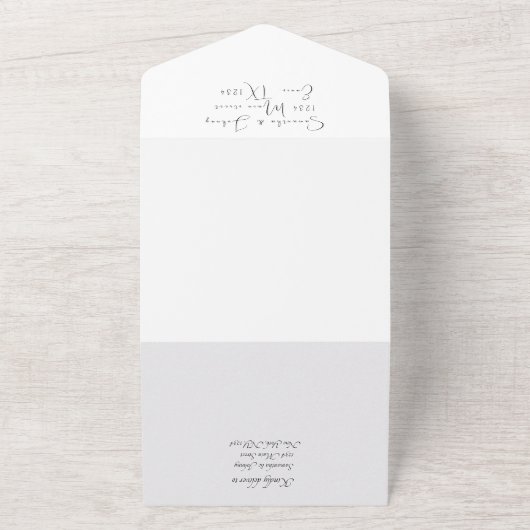 Bluebonnets Texas Blauw Bloemen Foto Bruiloft All In One Uitnodiging (Buitenkant)