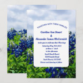 Bluebonnets Texas Blauwe Bloemen Elegante Trouw Ui Kaart (Voorkant / Achterkant)