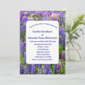 Bluebonnets Texas Blue Floral Elegant Wedding Kaart (Staand voorkant)