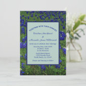 Bluebonnets Texas Blue Floral Elegant Wedding Kaart (Staand voorkant)
