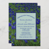 Bluebonnets Texas Blue Floral Elegant Wedding Kaart (Voorkant / Achterkant)