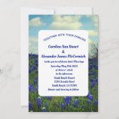 Bluebonnets Texas Blue Floral Elegant Wedding Kaart (Voorkant)