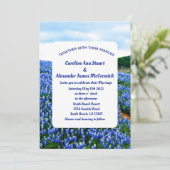 Bluebonnets Texas Blue Floral Elegant Wedding Kaart (Staand voorkant)