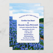 Bluebonnets Texas Blue Floral Elegant Wedding Kaart (Voorkant / Achterkant)