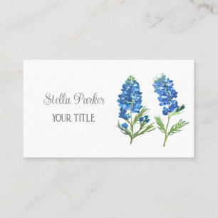 Bluebonnets Texas Blue Floral Visitekaartje