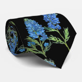 Bluebonnets Texas Blue Floral waterverf Stropdas (Opgerold)
