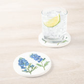 Bluebonnets Texas Blue Floral  waterverf Zandsteen Onderzetter (Zijkant)
