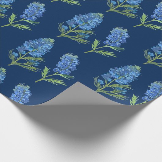 Bluebonnets Texas Blue Flowers Waterverf Cadeaupapier (Hoek)