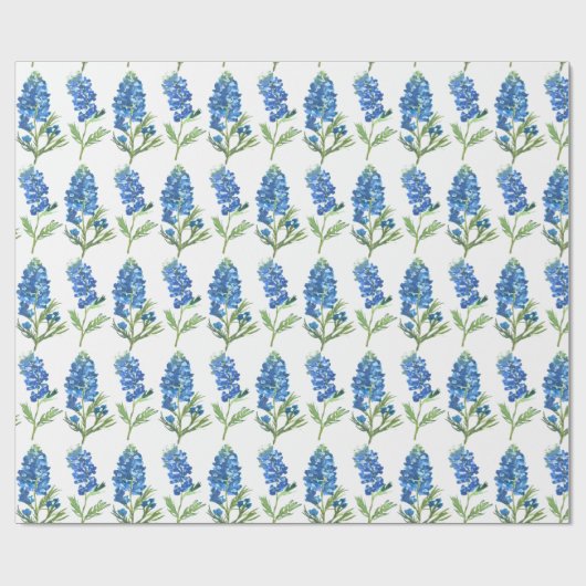 Bluebonnets Texas Blue Flowers Waterverf Cadeaupapier (Vlak)
