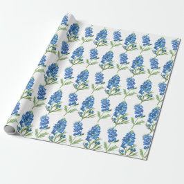 Bluebonnets Texas Blue Flowers Waterverf Cadeaupapier