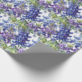 Bluebonnets Texas Blue Flowers Waterverf Cadeaupapier (Hoek)