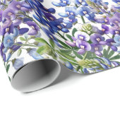 Bluebonnets Texas Blue Flowers Waterverf Cadeaupapier (Rol Hoek)