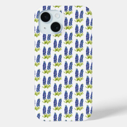 Bluebonnets Texas Blue Flowers Waterverf Case-Mate iPhone Case (Achterkant)
