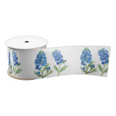 Bluebonnets Texas Blue Flowers Waterverf Satijnen Lint (Spoel)