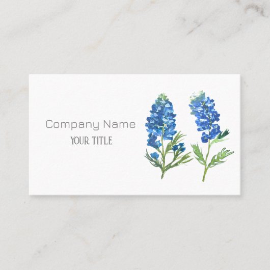 Bluebonnets Texas Company Floral Visitekaartje (Voorkant)