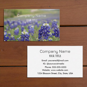 Bluebonnets Texas Company Floral Visitekaartje
