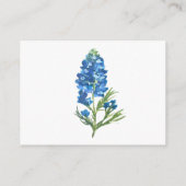 Bluebonnets Texas Floral Diaper Raffle Baby shower Informatiekaartje (Achterkant)